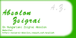 absolon zsigrai business card